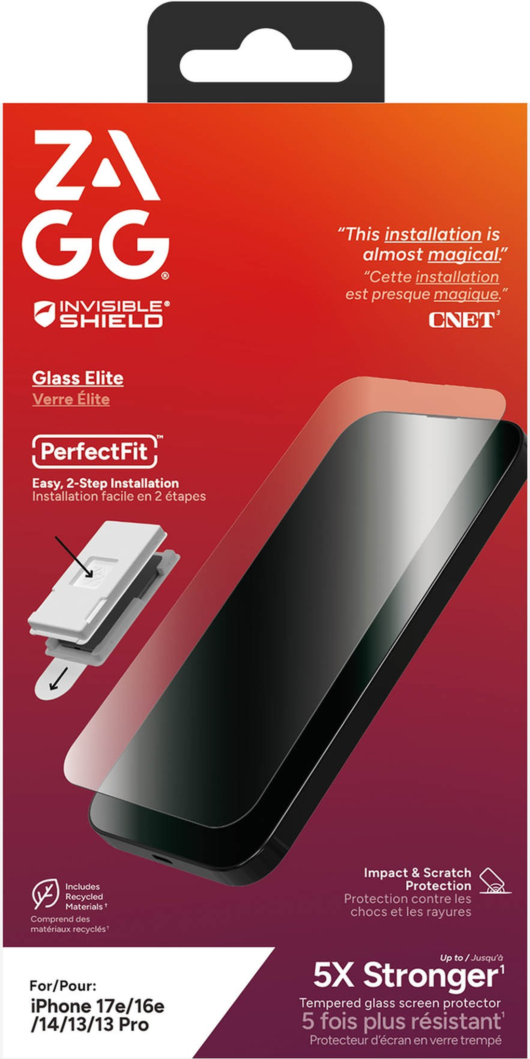 The InvisibleShield Glass Elite Screen Protector by ZAGG offers advanced strength for maximum protection.