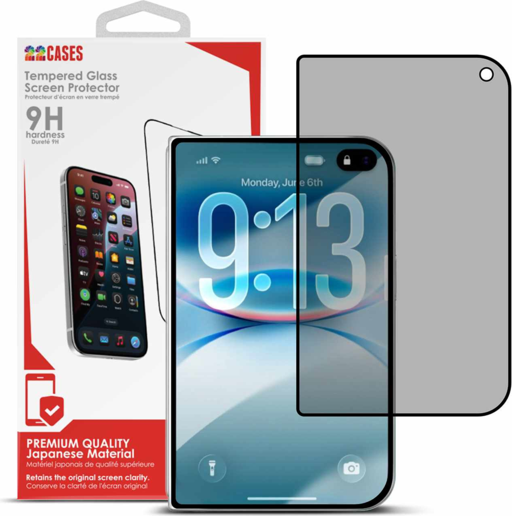 22 Cases - Privacy Glass Screen Protector with 2.5D Curved Edge for iPhone Duo clear