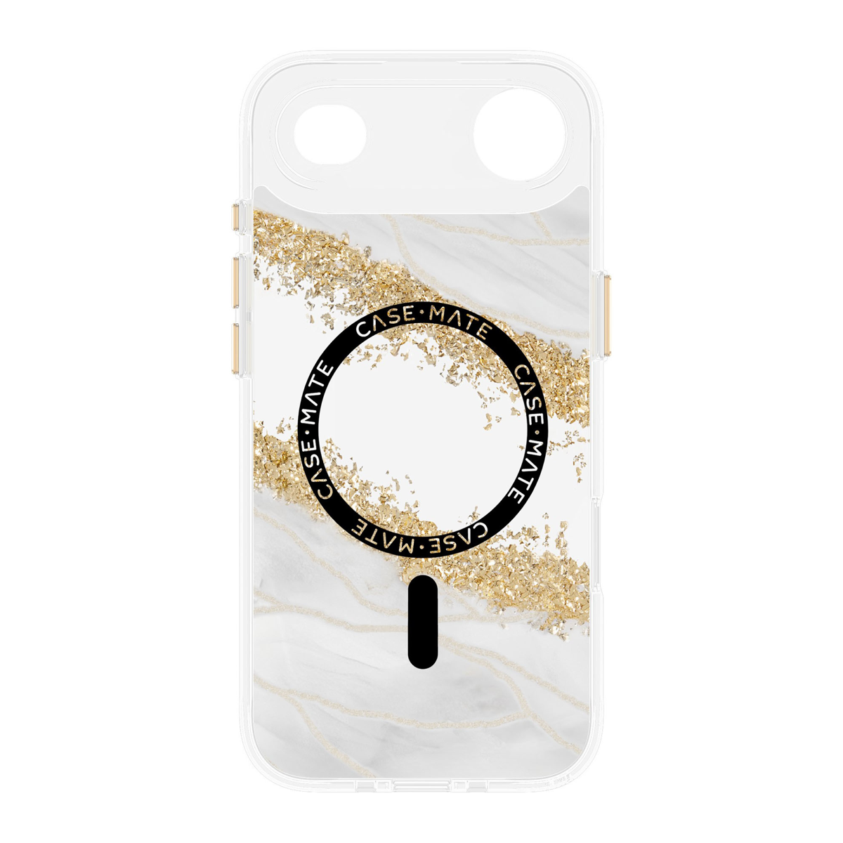 <p>The Case-Mate Karat Granite MagSafe case features a classic white granite design, accented with gold, and offers 12 foot drop protection with MagSafe compatibility.</p>