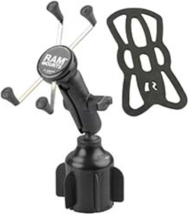 The RAM X-Grip for large phones/phablets with Stubby Cup Holder Base is a rugged vehicle mount with a no-bulk design and great holding power. Ideal mount solution for any vehicle with a centre cup holder.