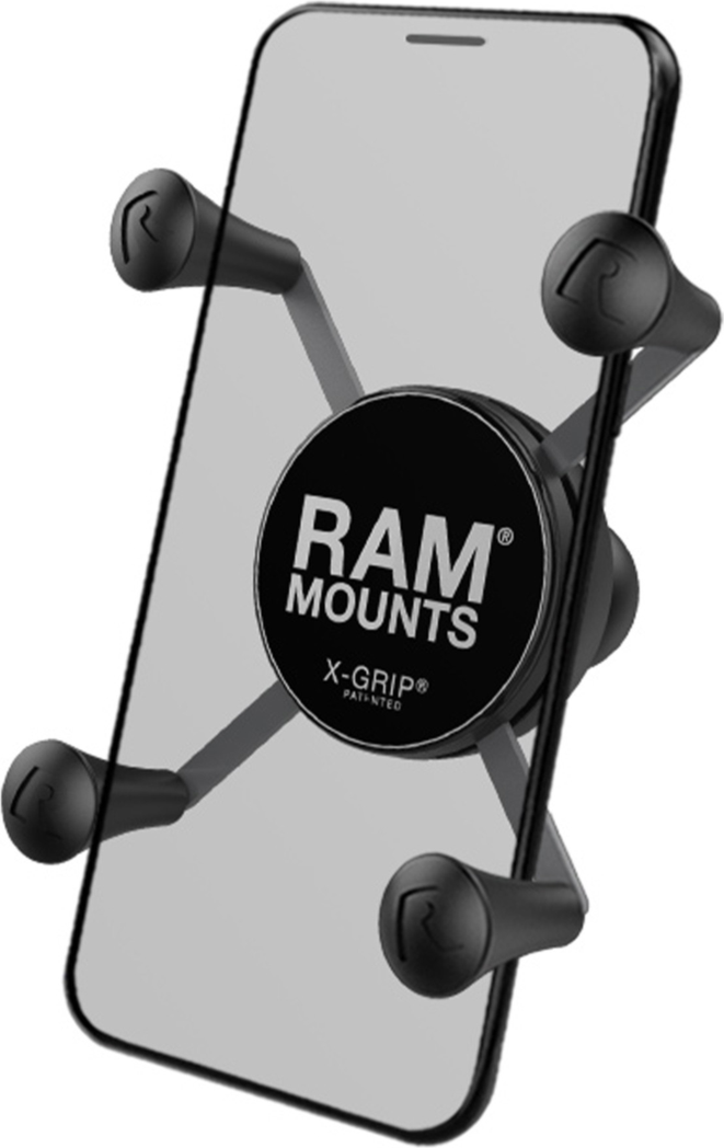 Secure any phone confidently using the RAM X-Grip Universal Phone Holder for B size 1” ball RAM Mounts. The Spring Loaded ‘X’ design with rubber caps sports great holder power without hiding the phone.