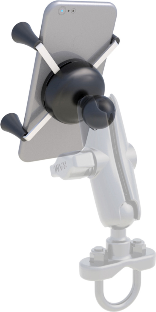 Secure any phone confidently using the RAM X-Grip Universal Phone Holder for B size 1” ball RAM Mounts. The Spring Loaded ‘X’ design with rubber caps sports great holder power without hiding the phone.