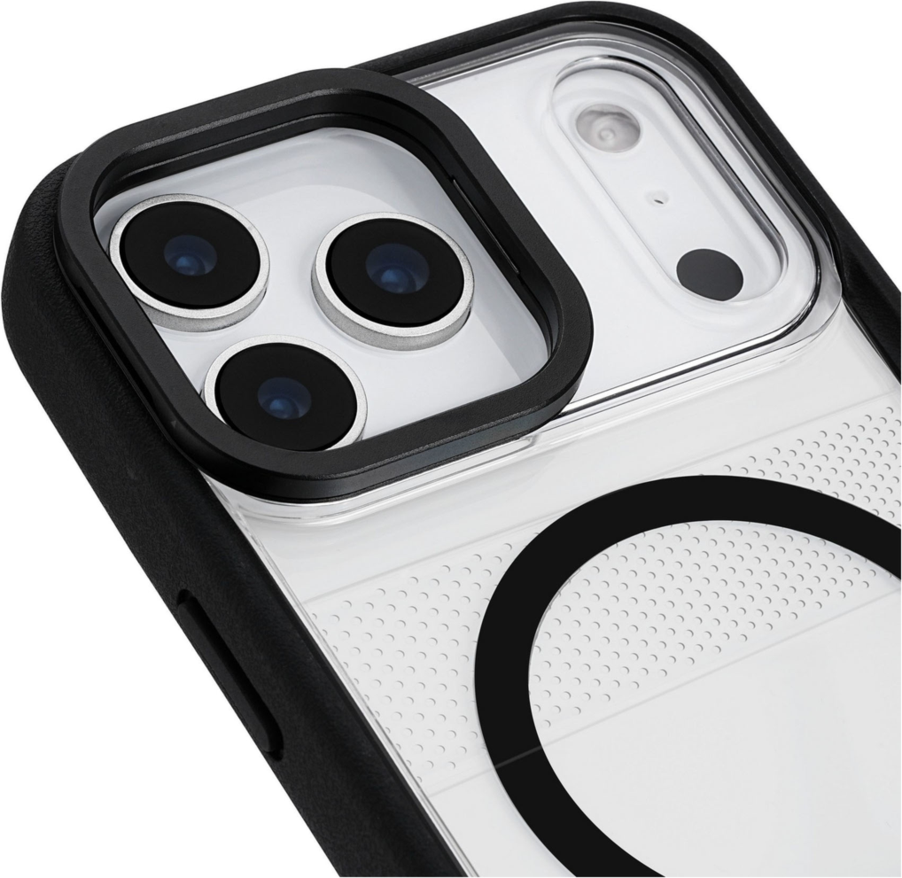 The Pelican Protector MagSafe Case with kickstand delivers military-spec 16-foot drop protection with an impact-resistant design, a shock-absorbing lining, and strong built-in magnets for seamless MagSafe charging.