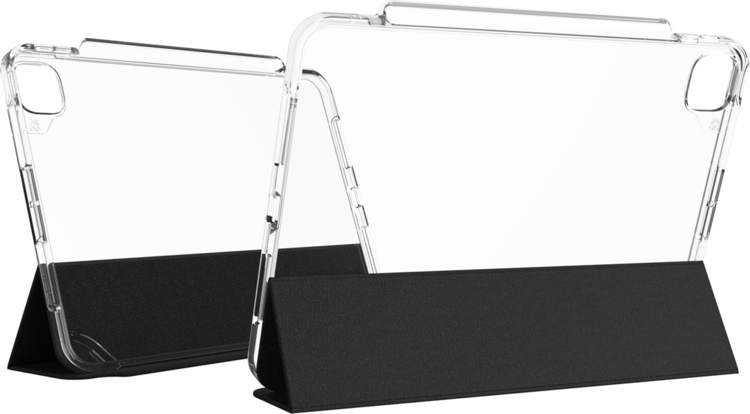 The ZAGG Crystal Palace Folio case for tablets provides 6.5ft of drop protection, featuring a built-in folio cover that protects the screen and converts into a stand.