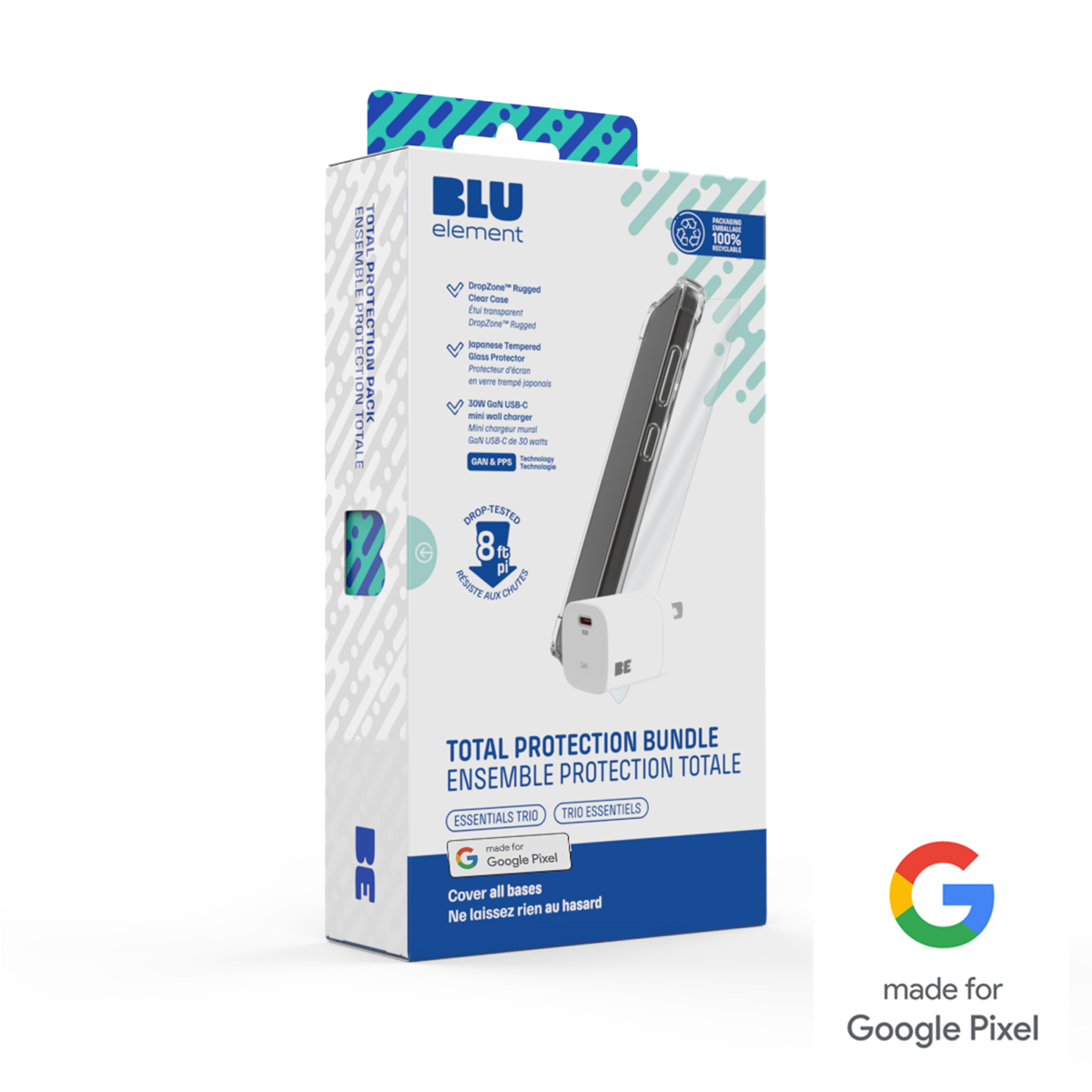 Blu Element BETPP9PR Ensemble de Protection Totale pour Google Pixel 9/9 Pro