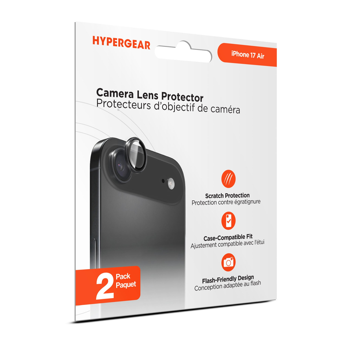 The HyperGear Camera Rings Lens Protector features a shock-absorbing body and scratchproof shield to safeguard the camera lenses from accidental damage.