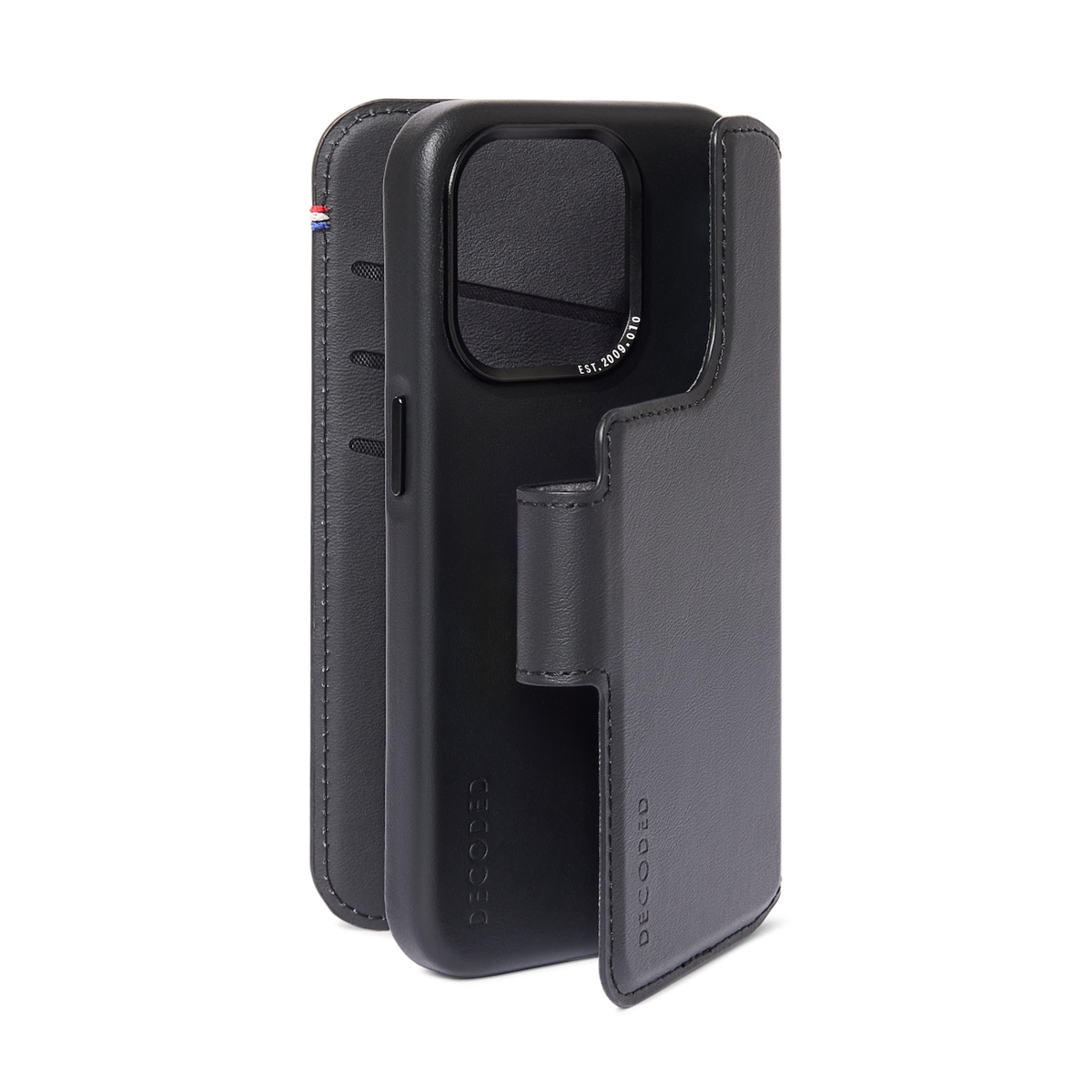 Decoded Portefeuille détachable en cuir pour iPhone 15 Pro - Noir
