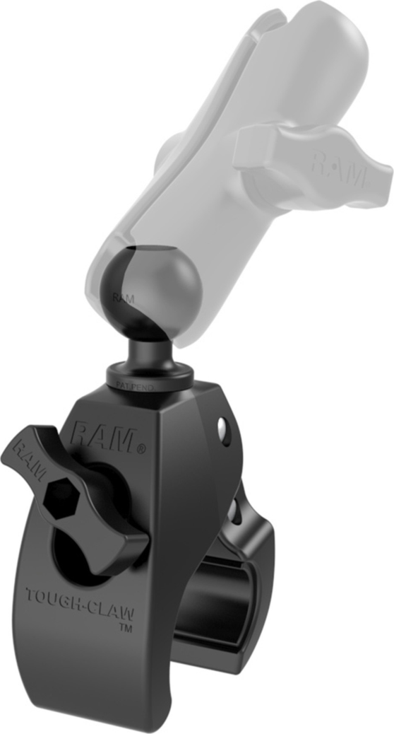 The RAM Mount Tough-Claw hits B size ball applications and features a versatile claw design to fit odd shaped railings and bars in small spaces.