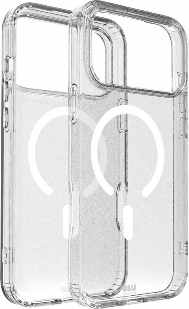 Blu Element - Étui MagSafe DropZone robuste transparent pailleté pour iPhone 17 Pro Max