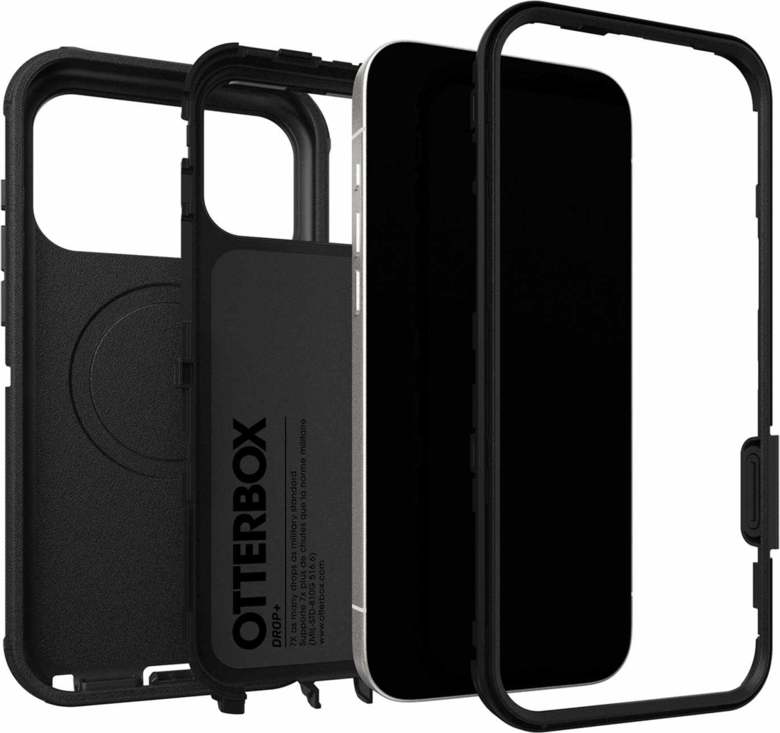 OtterBox - Defender Pro MagSafe Case w/Holster Black for iPhone 17 Pro Max in Bulk Packaging