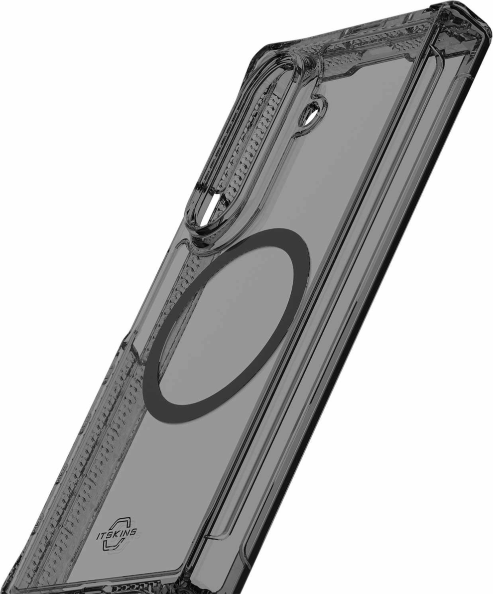 ITSKINS - Hybrid_R Clear Hinge MagSafe Case for Samsung Galaxy Z Fold7 - Smoke And Transparent