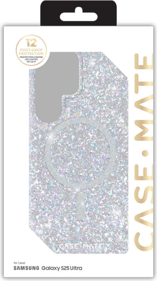 The Case-Mate Twinkle Disco magnetic case offers 12 foot drop protection while adding a touch of glam with its reflective iridescent sparkle.