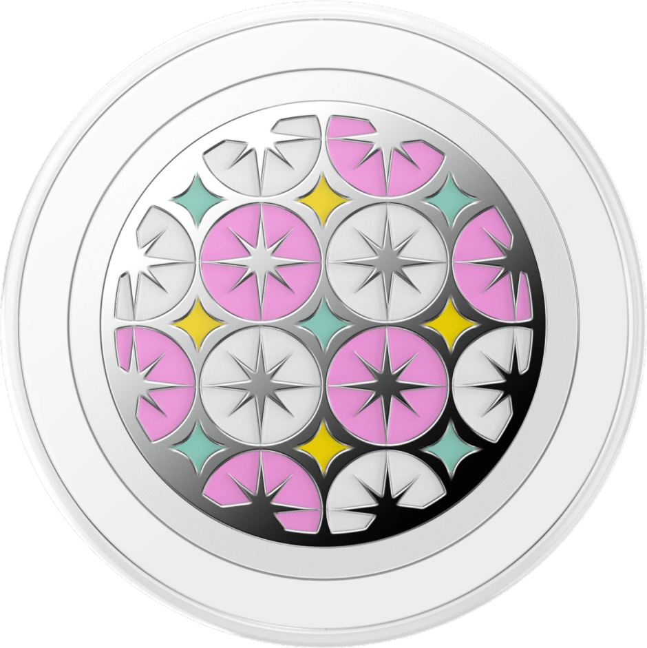 PopSockets 807477 PopGrip pour MagSafe Rond avec Anneau Adaptateur Enamel Atomic Wallpaper