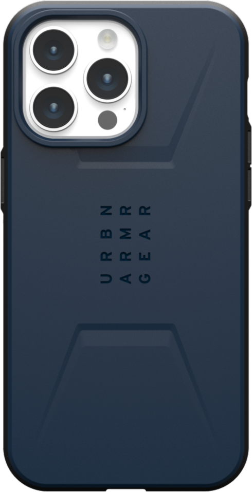The modern yet rugged UAG Civilian case features shock absorbing construction in a lightweight design that is compatible with MagSafe charging.