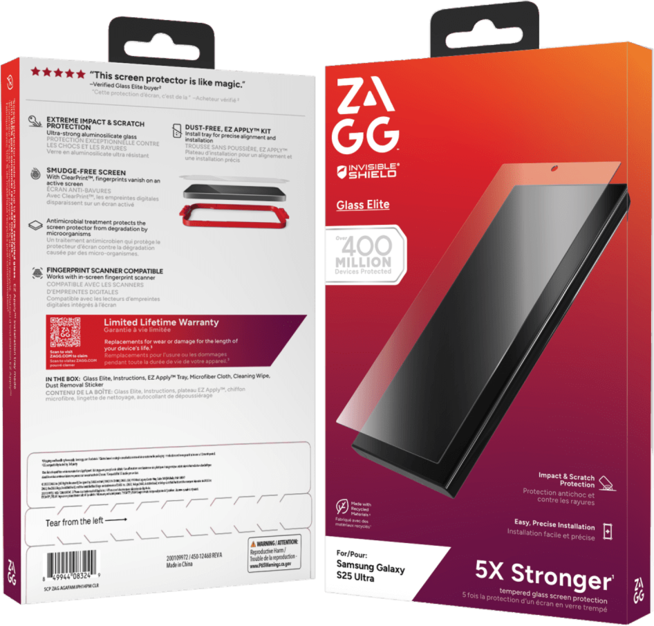 The ZAGG InvisibleShield Glass Elite Screen Protector offers advanced strength for maximum protection.