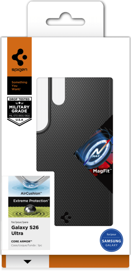 Spigen - Core Armor Case w/Magnets Matte Black for Samsung Galaxy S26 Ultra
