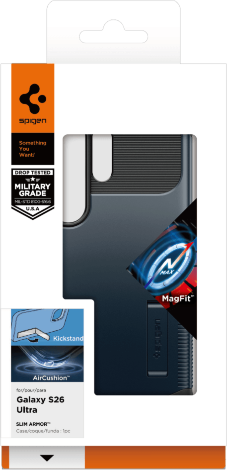 Spigen - Slim Armor Case w/Magnets Metal Slate for Samsung Galaxy S26 Ultra
