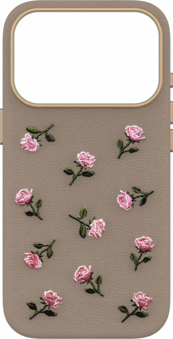 OtterBox - Symmetry Cactus Leather Embroidery MagSafe Case Cottage Rose for iPhone 18 Pro/17 Pro