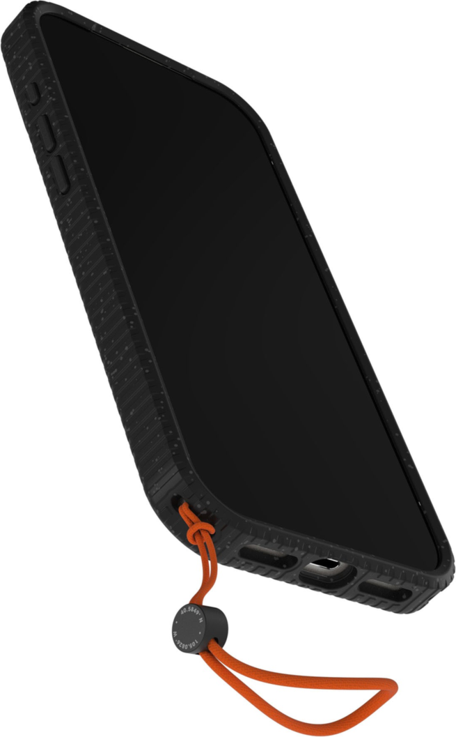 The OtterBox Sole Series features a grippy, high-ridge tread and unique ombré fabric back for secure style. It offers MagSafe compatibility and a removable lanyard loop.