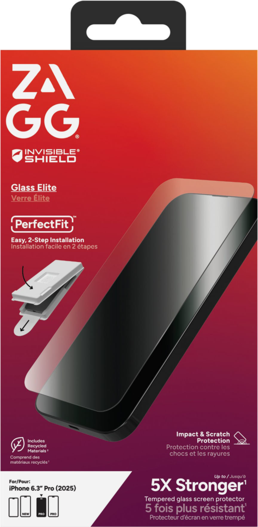 The InvisibleShield Glass Elite Screen Protector by ZAGG offers advanced strength for maximum protection.