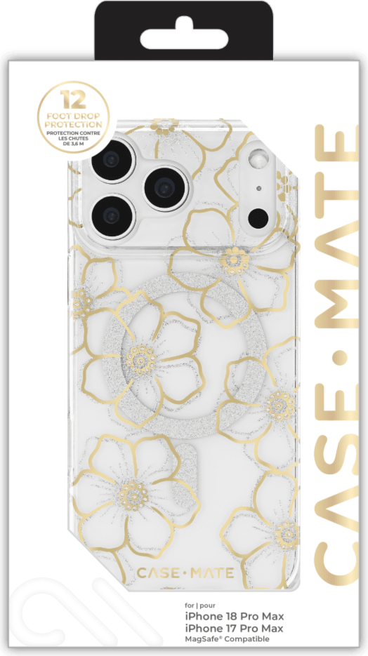 Case-Mate - Floral Gems MagSafe Case for Apple iPhone 18 Pro Max/17 Pro Max - Gold