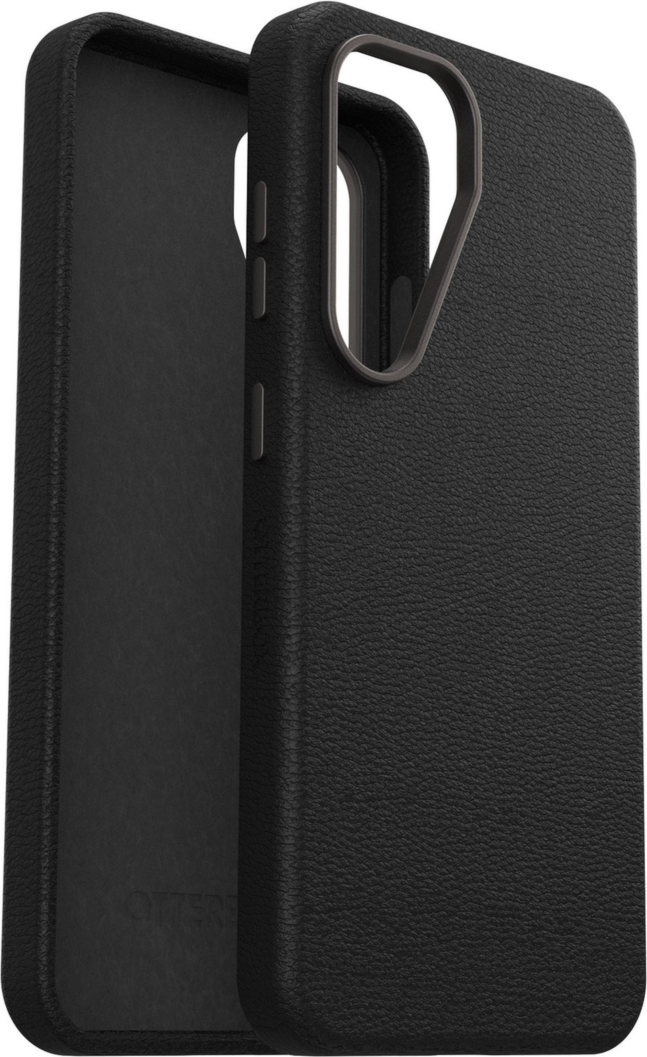 OtterBox - Étui Symmetry en cuir de cactus pour Samsung Galaxy S25 - Noir Ash
