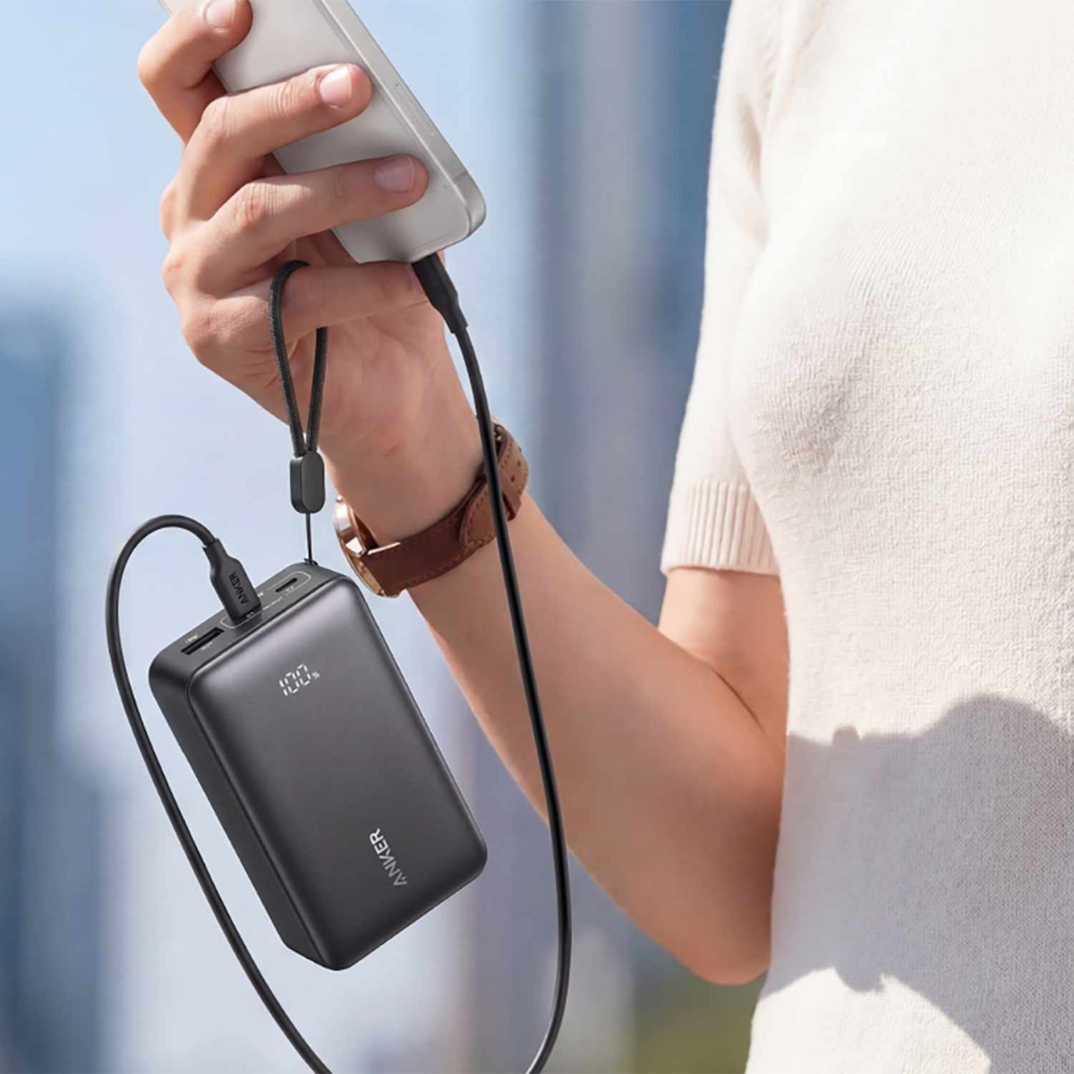 Anker - 10000mAh 30W Compact Portable Battery Black