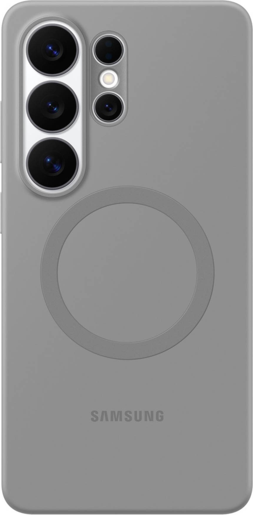 The Samsung Silicone Magnet Case offers a comfortable grip with a silky-smooth finish and a built-in magnet for seamless compatibility with magnetic charging and accessories.