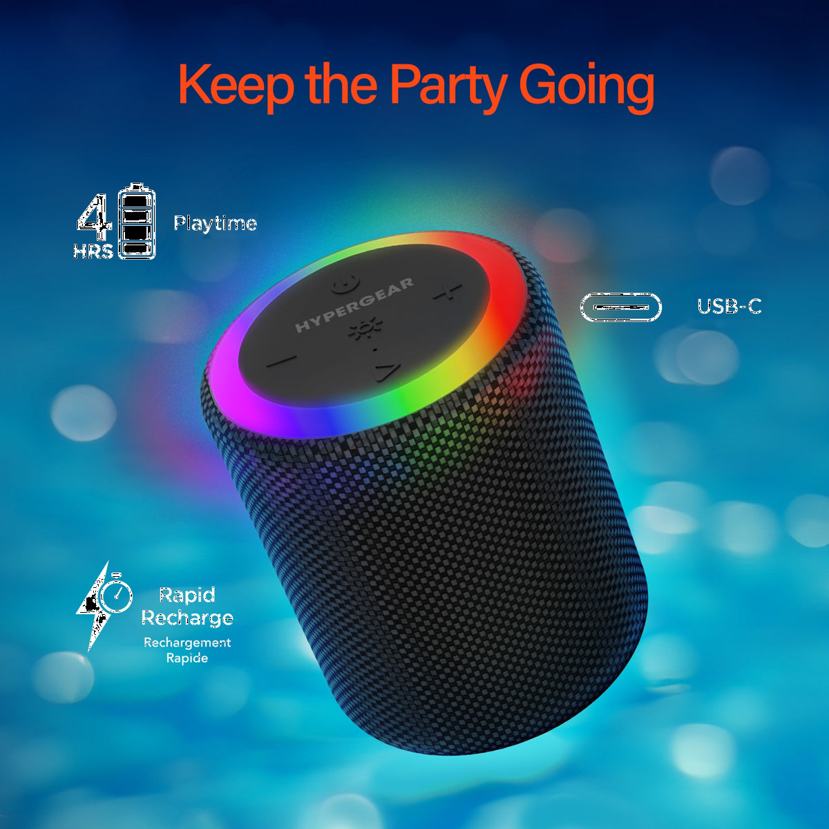 <p>The HyperGear Halo Wireless LED Speaker is a waterproof speaker designed with a dynamic multicolour beat-synced light show - perfect for pool parties!</p>