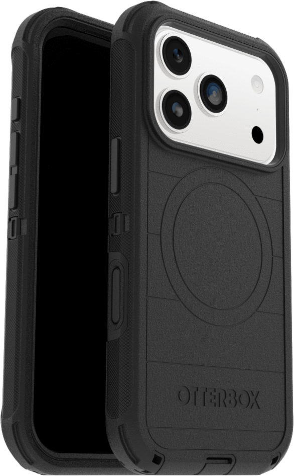 The OtterBox Defender Series Pro with MagSafe is the toughest case providing rugged protection against harsh drops. Equipped with MagSafe magnets and non-slip texturing.