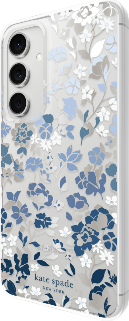 Protective Hardshell Case Flowerbed Blue with Gems for Samsung Galaxy S24 FE