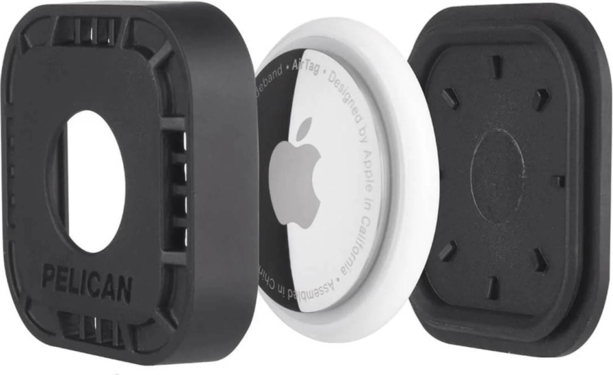 The Pelican Protector Sticker Mount features a durable 2-piece design and supreme adhesive to securely attach an AirTag to hard surfaces like bikes, luggage and more.