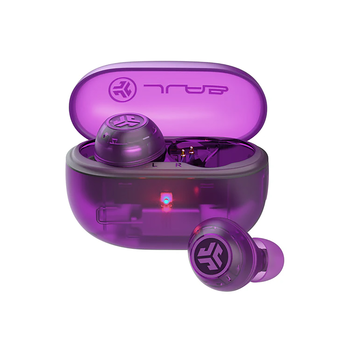 Go Pop True Wireless Earbuds with Active Noise Cancellation Transparent Purple