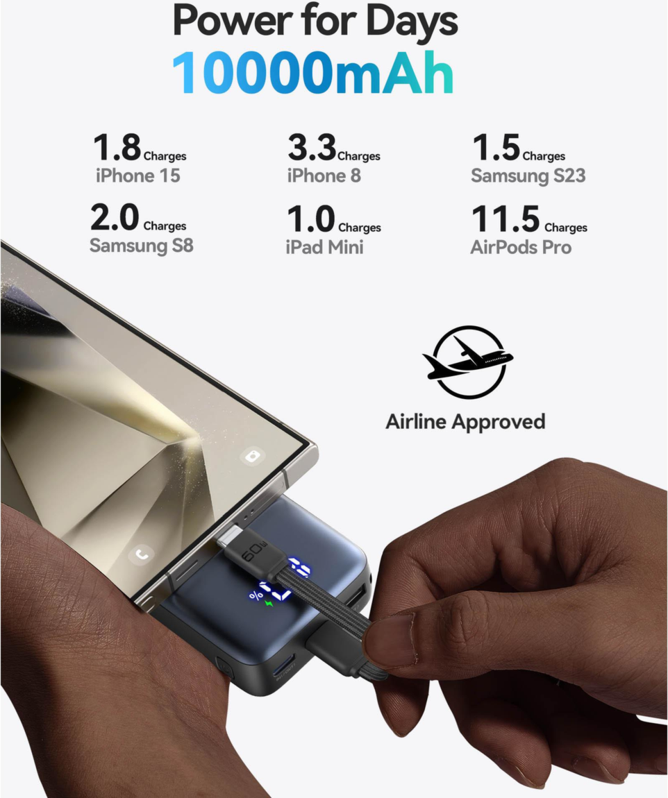 INIU POCKET PRO 10,000mAh 45W POWER BANK - BLACK