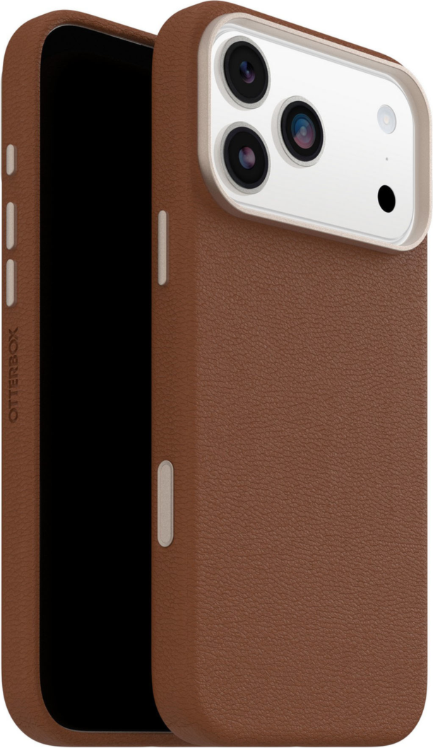 OtterBox 7799064 Étui Symmetry Cactus Leather MagSafe avec Contrôle de la Caméra Dessert Saddle (Marron) pour iPhone 17 Pro Max