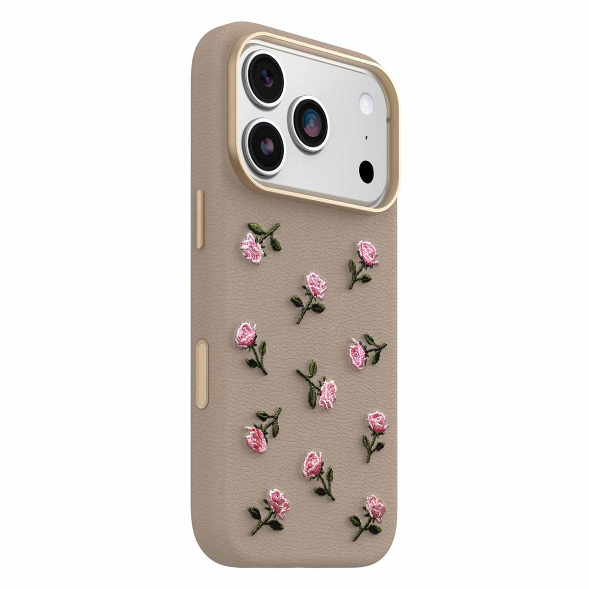 OtterBox - Symmetry Cactus Leather Embroidery MagSafe Case Cottage Rose for iPhone 18 Pro/17 Pro