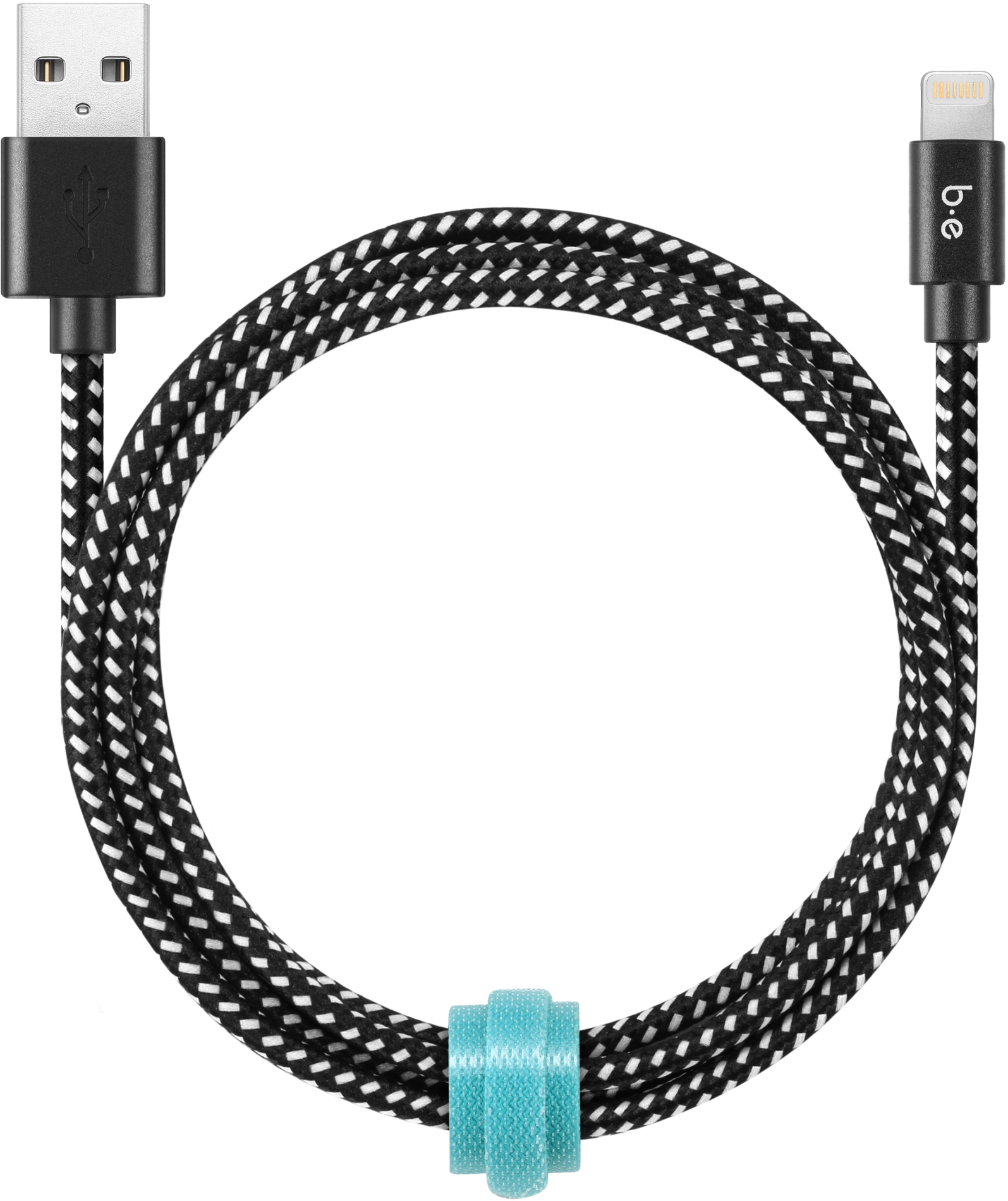 4ft Lightning Braided Charge/Sync Cable - Zebra