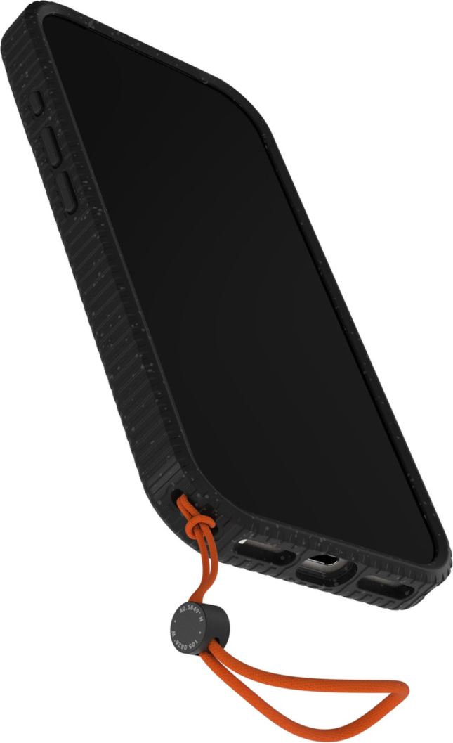 The OtterBox Sole Series features a grippy, high-ridge tread and unique ombré fabric back for secure style. It offers MagSafe compatibility and a removable lanyard loop.