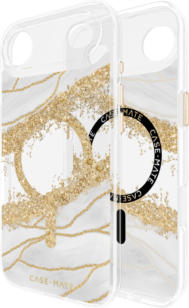 <p>The Case-Mate Karat Granite MagSafe case features a classic white granite design, accented with gold, and offers 12 foot drop protection with MagSafe compatibility.</p>