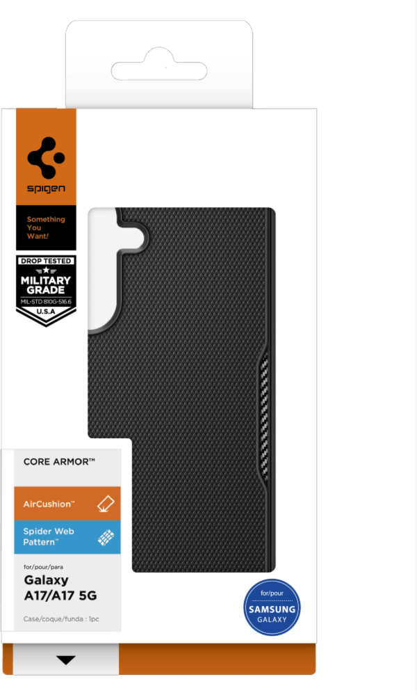 Spigen ACS10109 Étui Core Armor Noir Mat pour Samsung Galaxy A17 5G