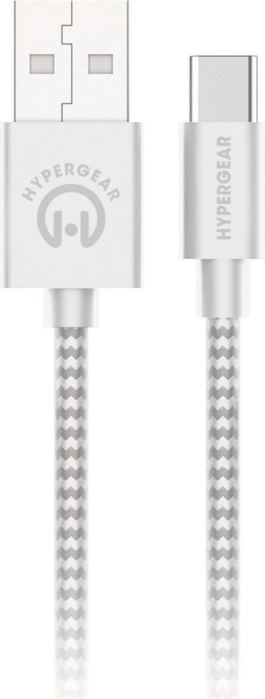 HyperGear 6 ft. (180cm) USB-A to USB-C Braided Charge and Sync Cable - White