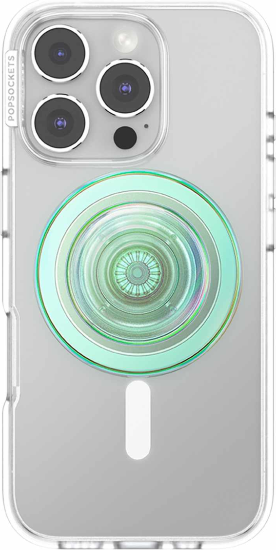 PopSockets 809054 PopGrip pour MagSafe Rond avec Anneau Adaptateur Turquoise Irisée