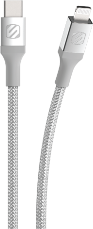 Scosche - USB-C to Lightning Braided Charge & Sync Cable 8' - Silver