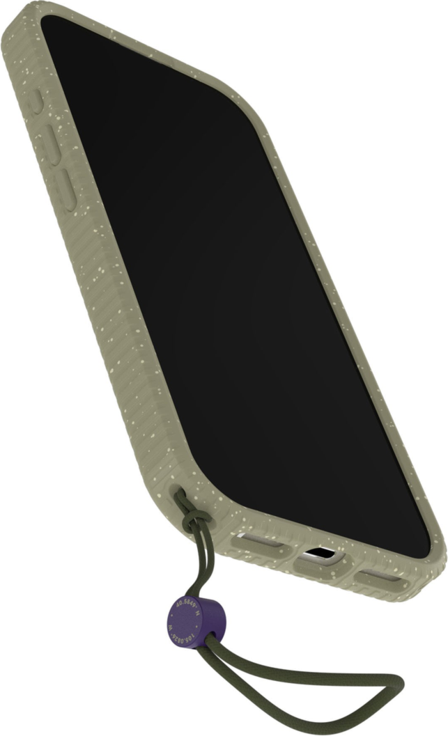 The OtterBox Sole Series features a grippy, high-ridge tread and unique ombré fabric back for secure style. It offers MagSafe compatibility and a removable lanyard loop.