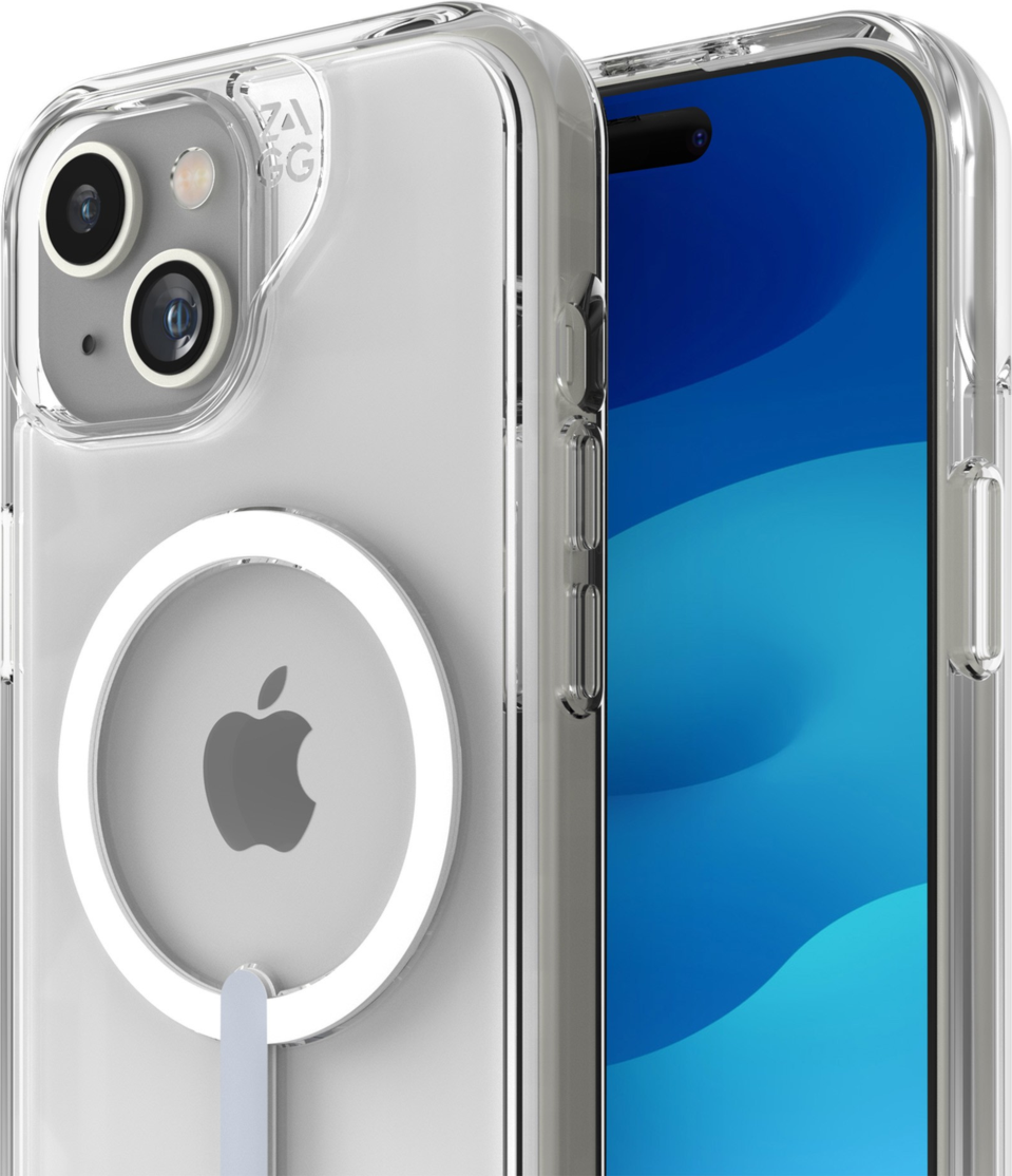 Strengthened with Graphene, ZAGG's Crystal Palace Snap series case with kickstand combines an ultra-slim, crystal-clear profile with up to 13 ft drop protection and seamless MagSafe compatibility.