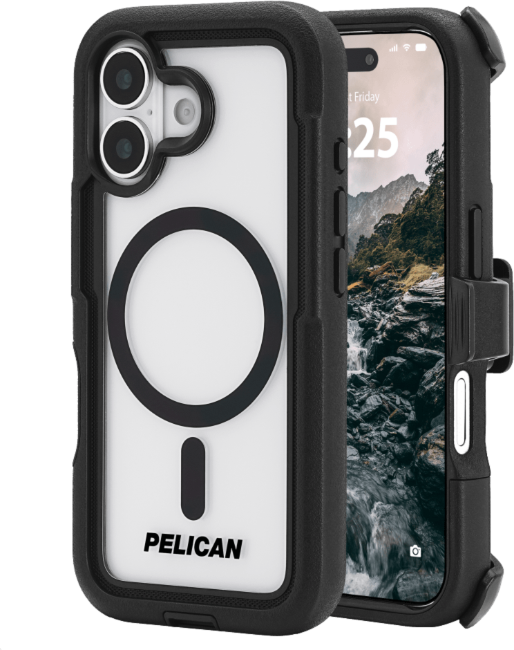Pelican - Étui MagSafe Voyager avec étui pour Apple iPhone 17 - Noir et transparent