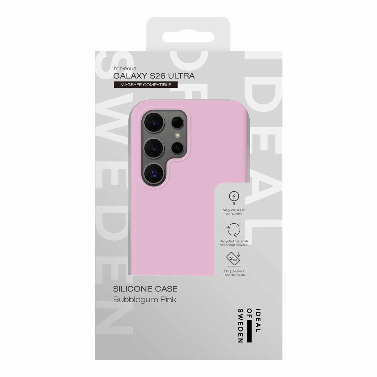 Ideal of Sweden - Étui en silicone compatible avec aimants Bubblegum Pink pour Samsung Galaxy S26 Ultra