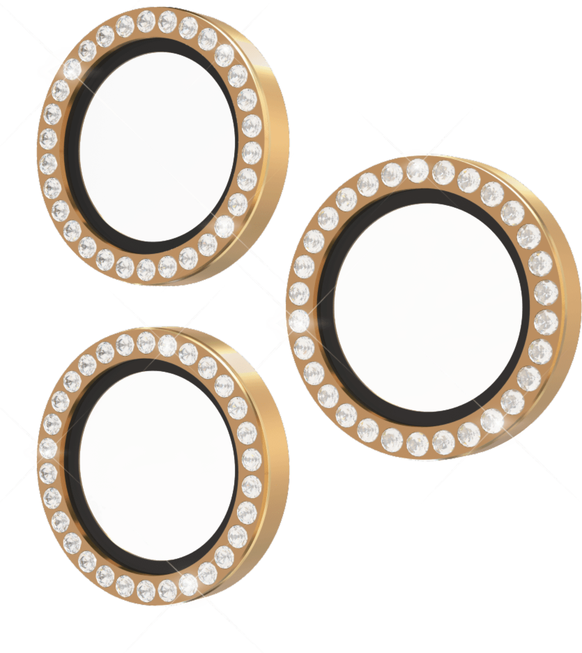 Aluminum Ring Lens Protector Set In Stone Gold for iPhone 16 Pro/Pro Max 6.7