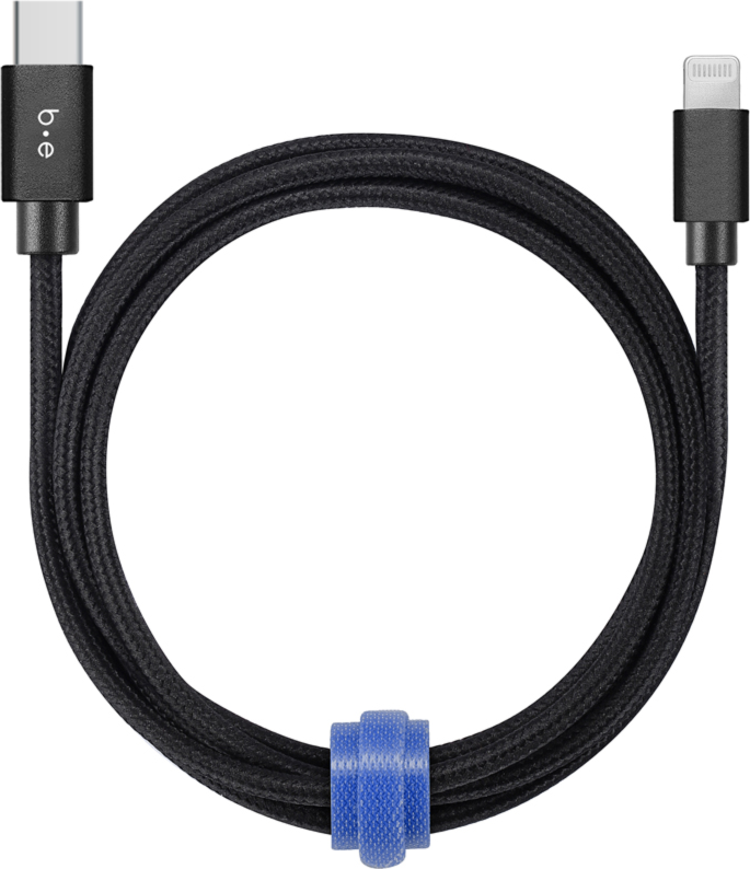Blu Element BEC2L4B Câble Tressé de Charge/Sync USB-C vers Lightning 4ft Noir