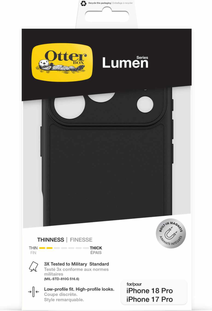 OtterBox - Lumen MagSafe Case Black for iPhone 18 Pro/17 Pro